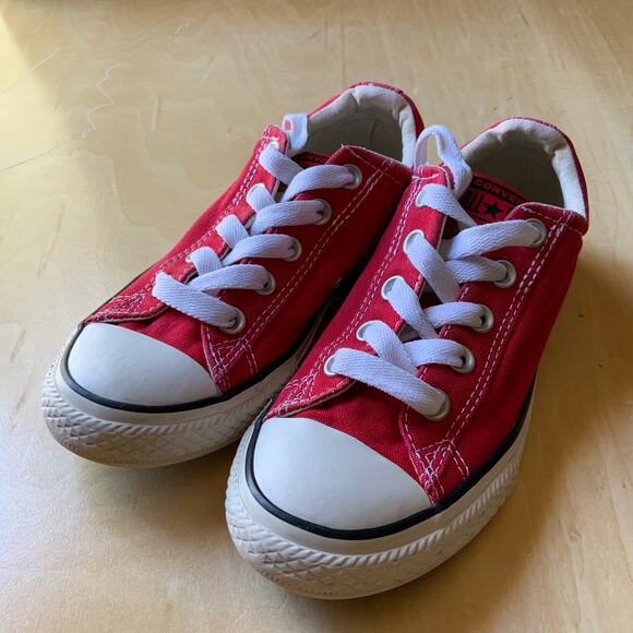 Converse Other - Converse Chuck Taylor All Star Classic Low Top Red Canvas Sneakers For Kids